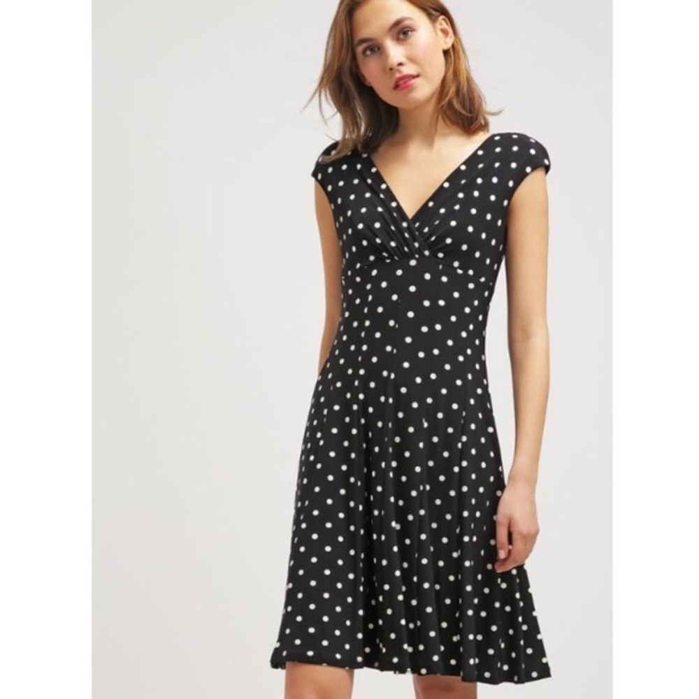 Ralph Lauren Polka Dot Jersey Dress- Midi Dress